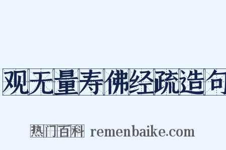 观无量寿佛经疏造句是什么意思的图片